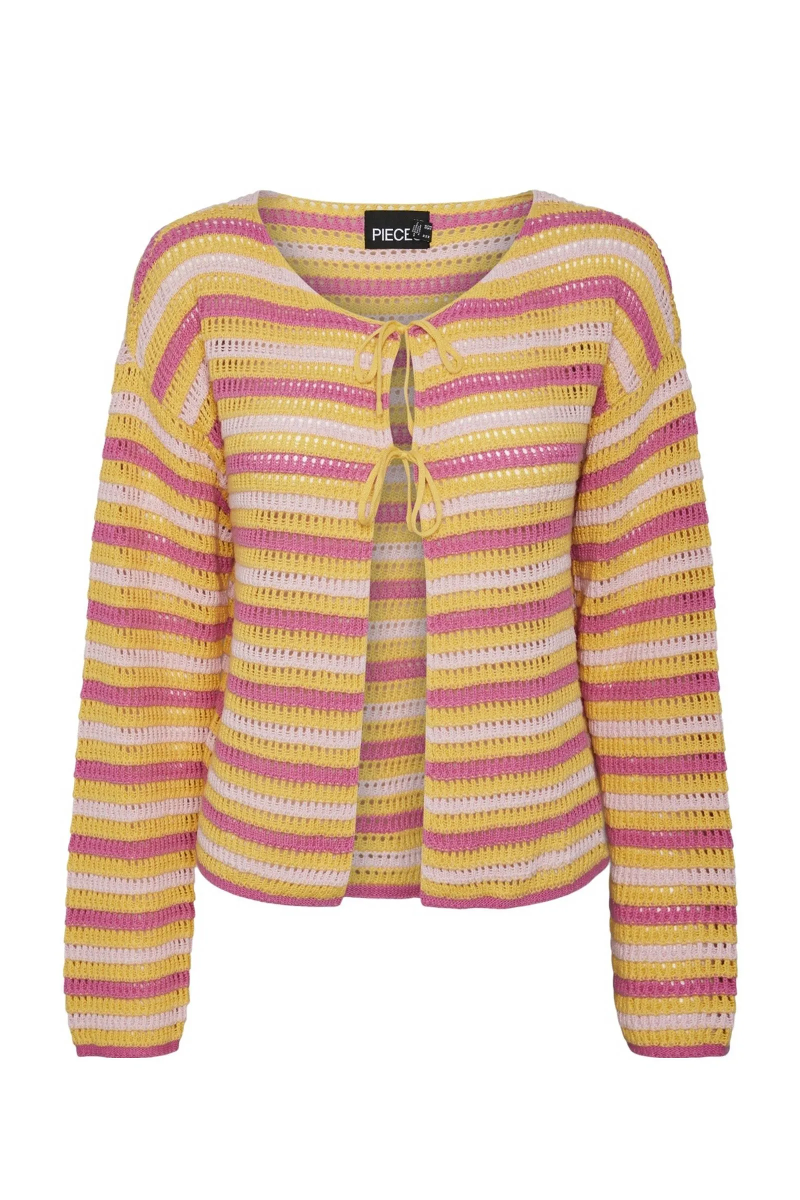 PIECES gestreept vest oranje roze