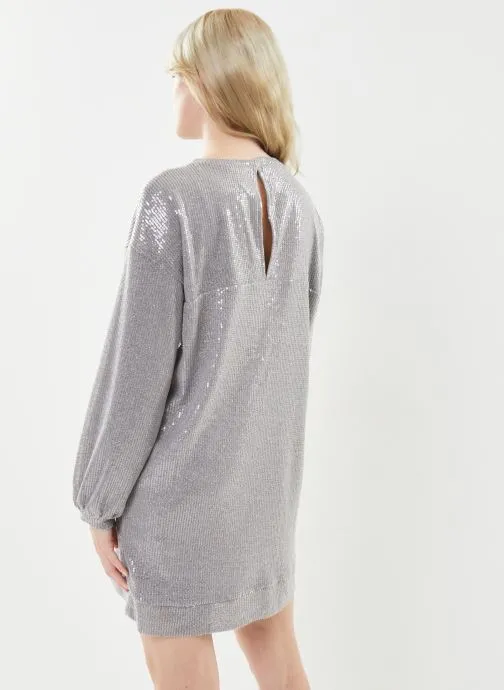      PIECES PCFAWN LS SWEAT DRESS  GRIJS   