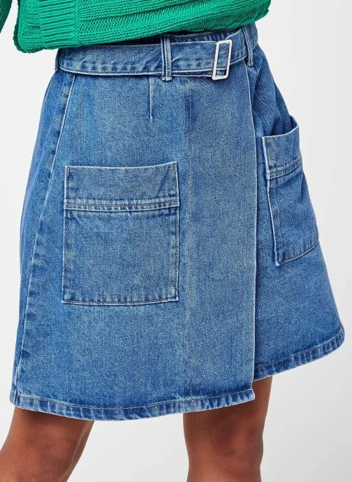      PIECES PCNAMIR HW MB DENIM SKIRT BC  BLAUW   