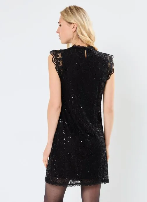      PIECES PCOLLINE SL LACE SEQUINS DRESS NOOS CP  ZWART   