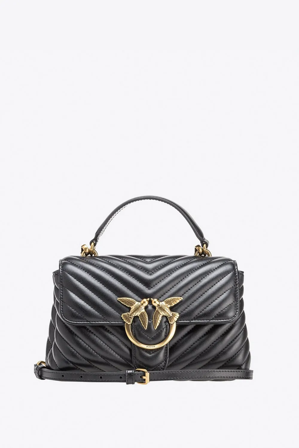 PINKO Pinko Mini Lady Love Bag Puff Chevron Zwart