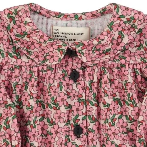 Piupiuchick baby peter pan collar blouse pink flowers | top