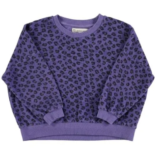 Piupiuchick sweatshirt purple w/ animal print | trui