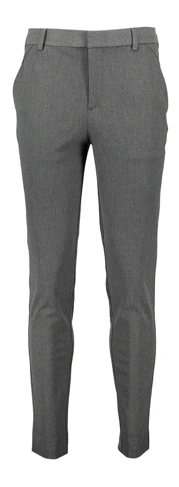 PLAIN GREY MELANGE LANGE BROEK   ZOMER '24