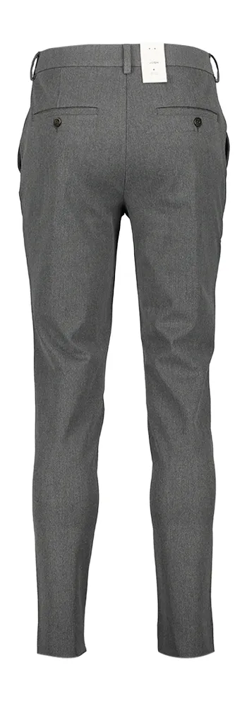 PLAIN GREY MELANGE LANGE BROEK   ZOMER '24