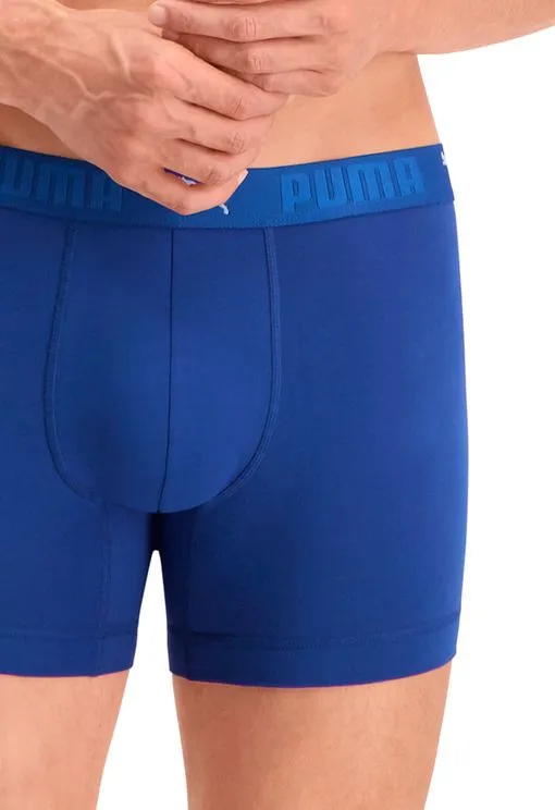 PUMA SPORT BOXERSHORTS KATOEN 2PACK BLAUW   