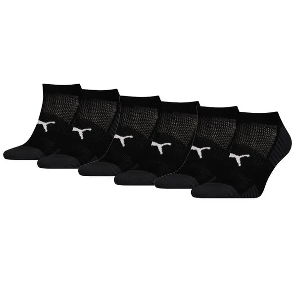 PUMA SPORT CUSHIONED SNEAKERSOKKEN 6PACK ZWART   