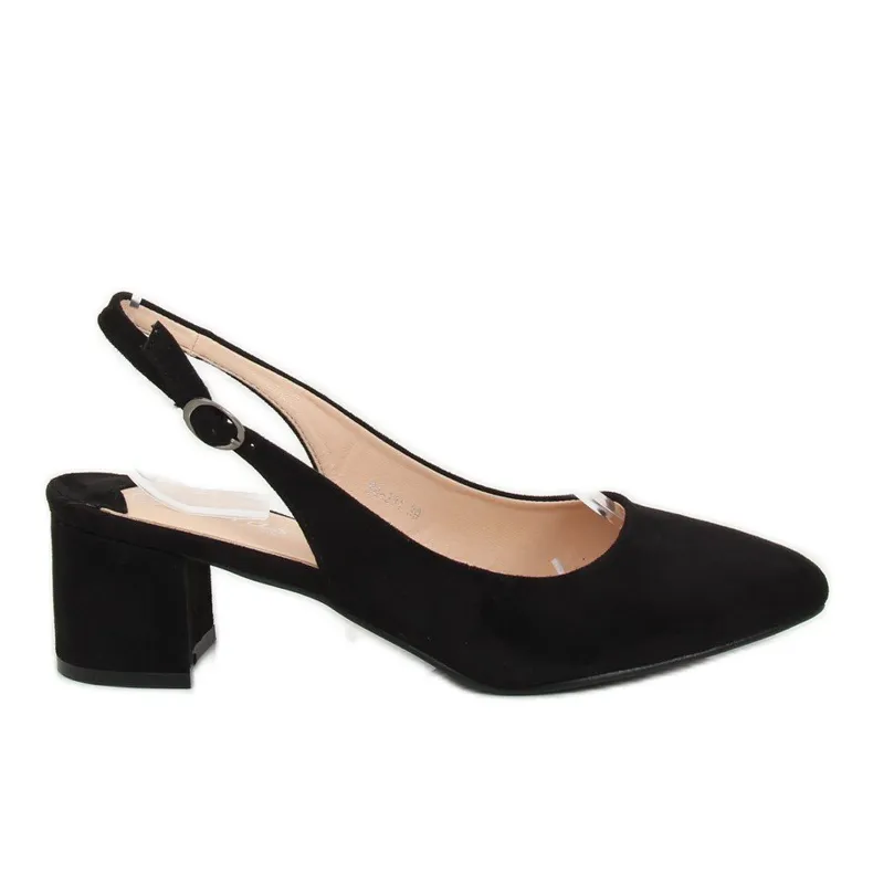 PUMPS MET OPEN HAK ZWART S0231 ZWART