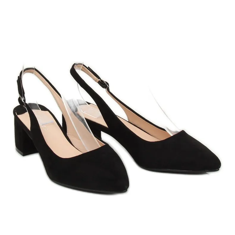 PUMPS MET OPEN HAK ZWART S0231 ZWART