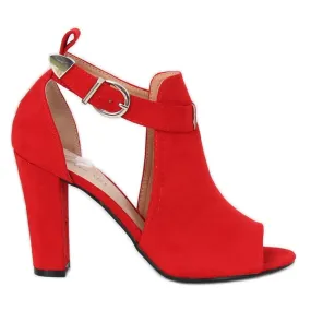 Pumps met open vinger rood 368-2 Rood