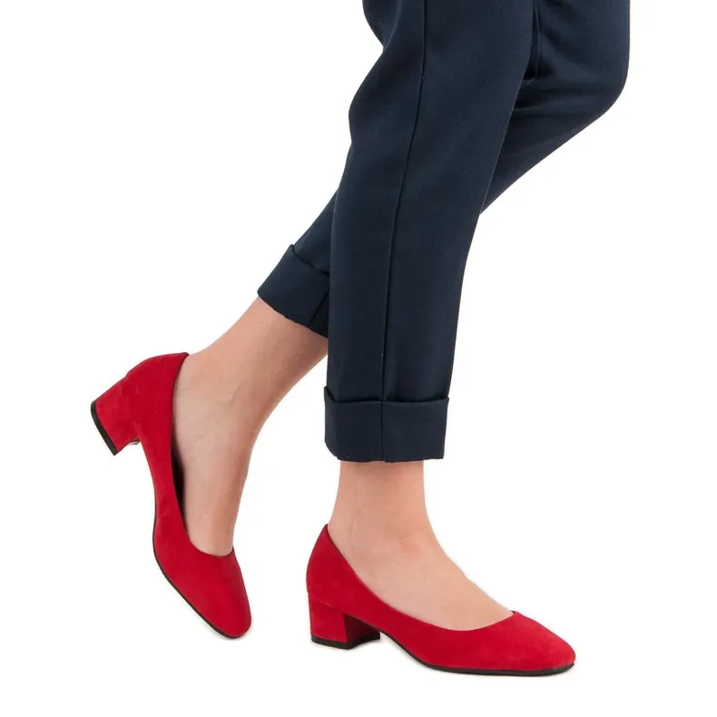 Queentina Pumps met platte hak rood