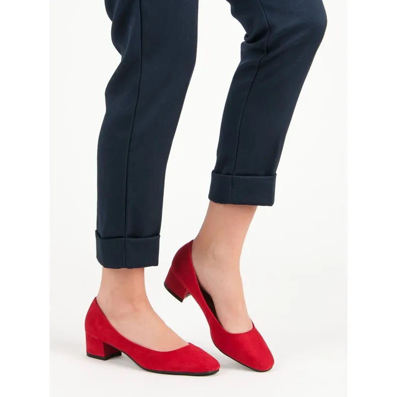 Queentina Pumps met platte hak rood