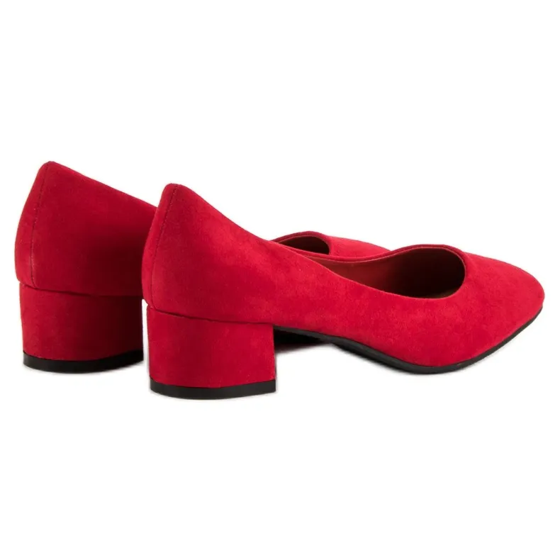 Queentina Pumps met platte hak rood