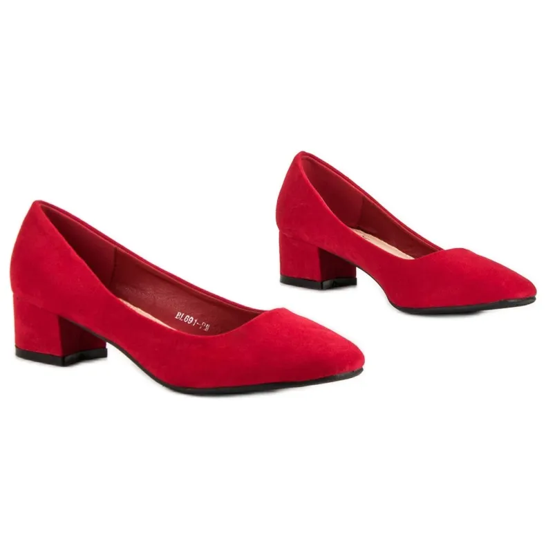 Queentina Pumps met platte hak rood