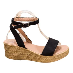 Renda Lichte sandalen met sleehak zwart