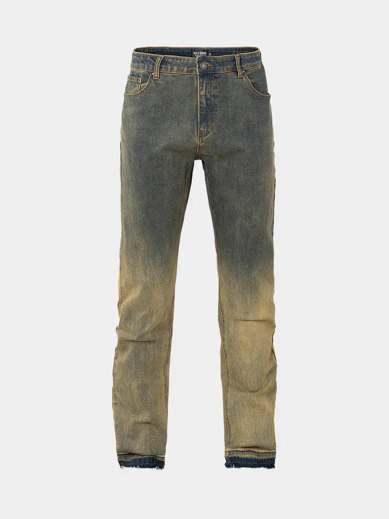 RIVERO  REGULAR GRADIENT WASHED DENIM JEANS