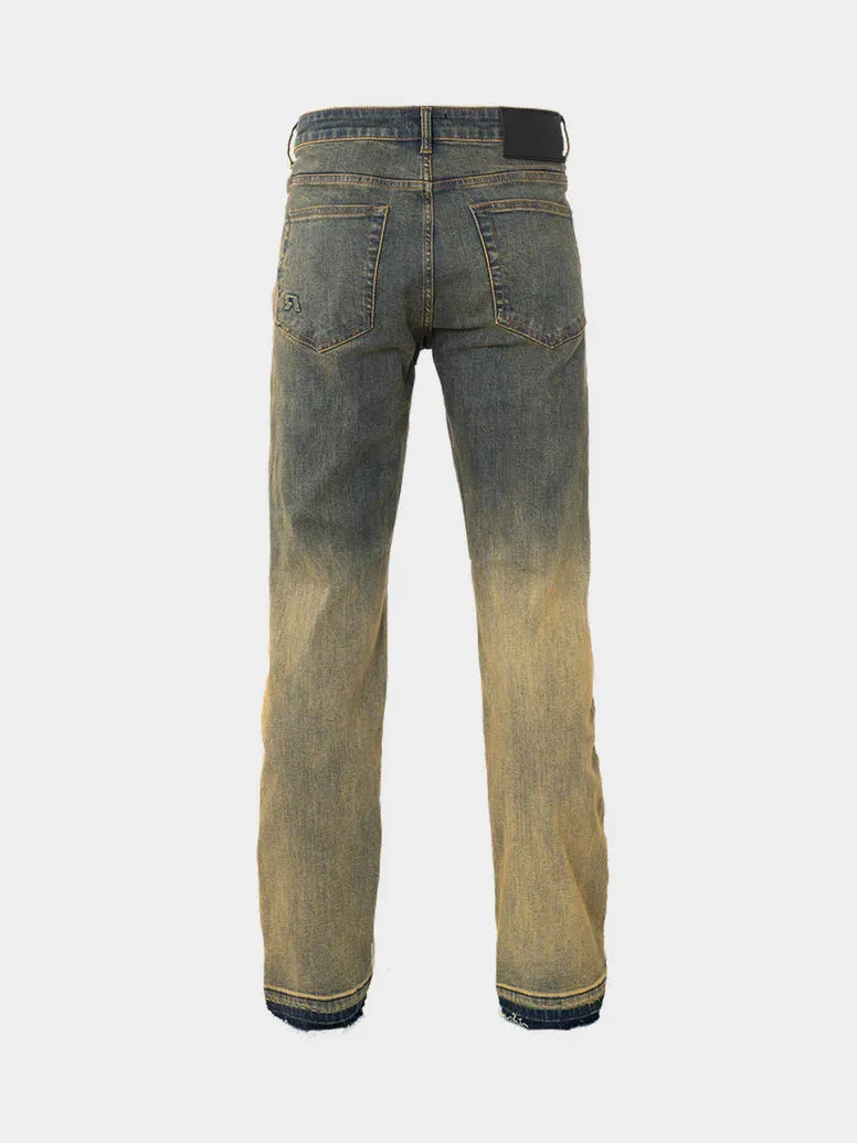 RIVERO  REGULAR GRADIENT WASHED DENIM JEANS