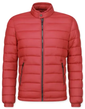 Rode Heren Winterjas Kort - Slim Fit Jack