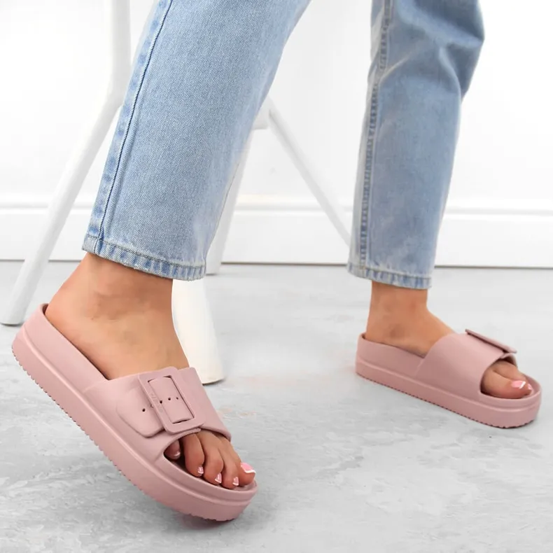 Roze platformslippers Big Star NN274A663 voor dames