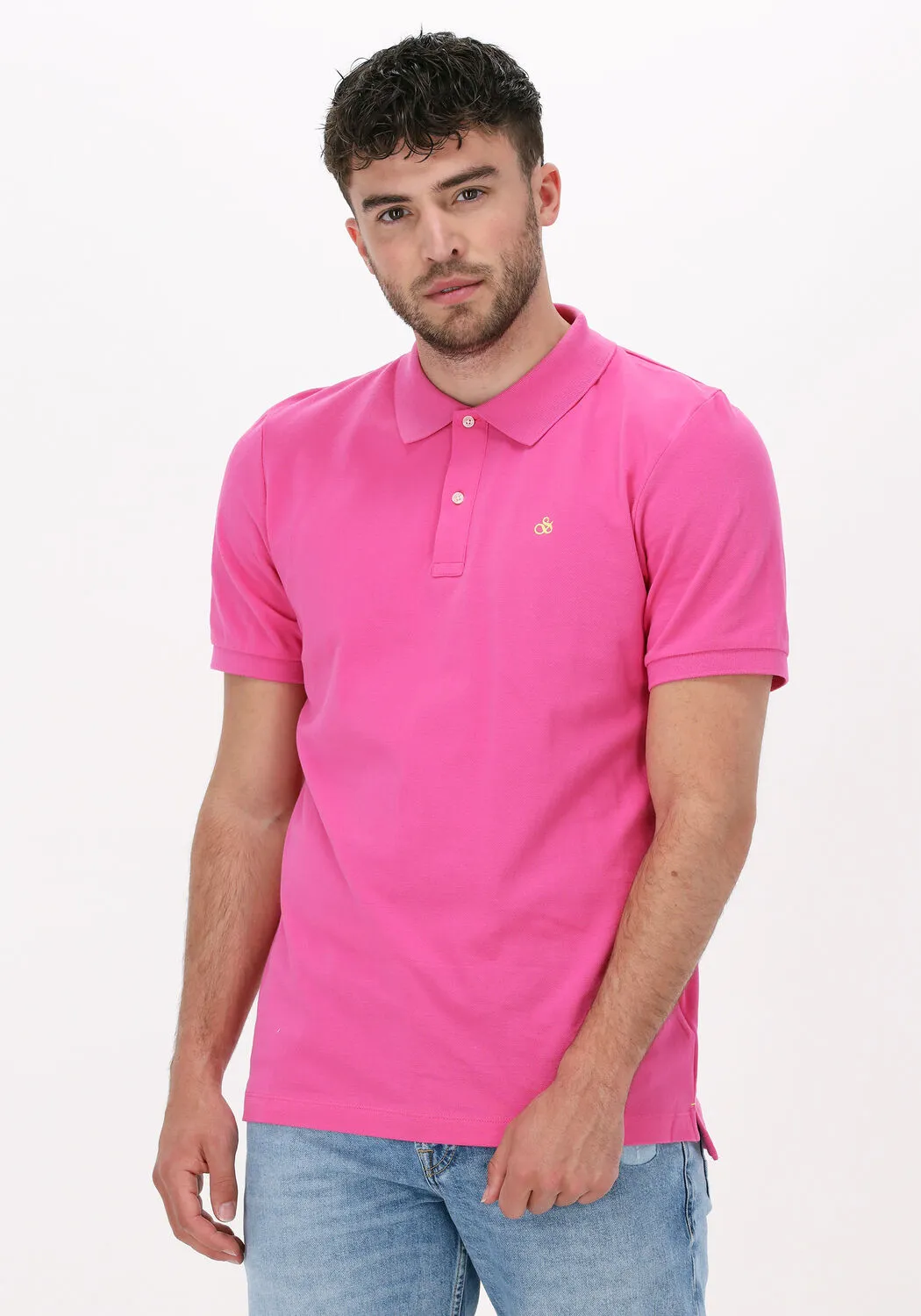 roze scotch & soda polo classic pique polo in organic cotton