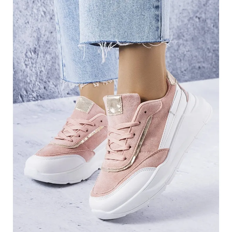 ROZE SNEAKERS GEMAAKT VAN ECOSUEDE VAN DUPUIS