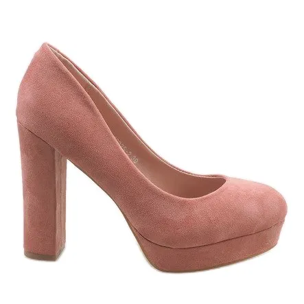 ROZE SUèDE PUMPS OP DE PILAAR 122252