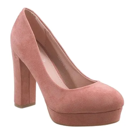 ROZE SUèDE PUMPS OP DE PILAAR 122252