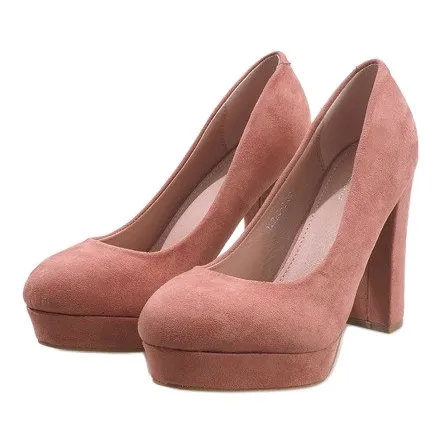 ROZE SUèDE PUMPS OP DE PILAAR 122252