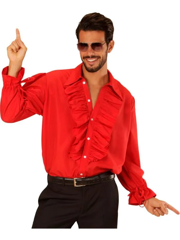 Ruches blouse rood
