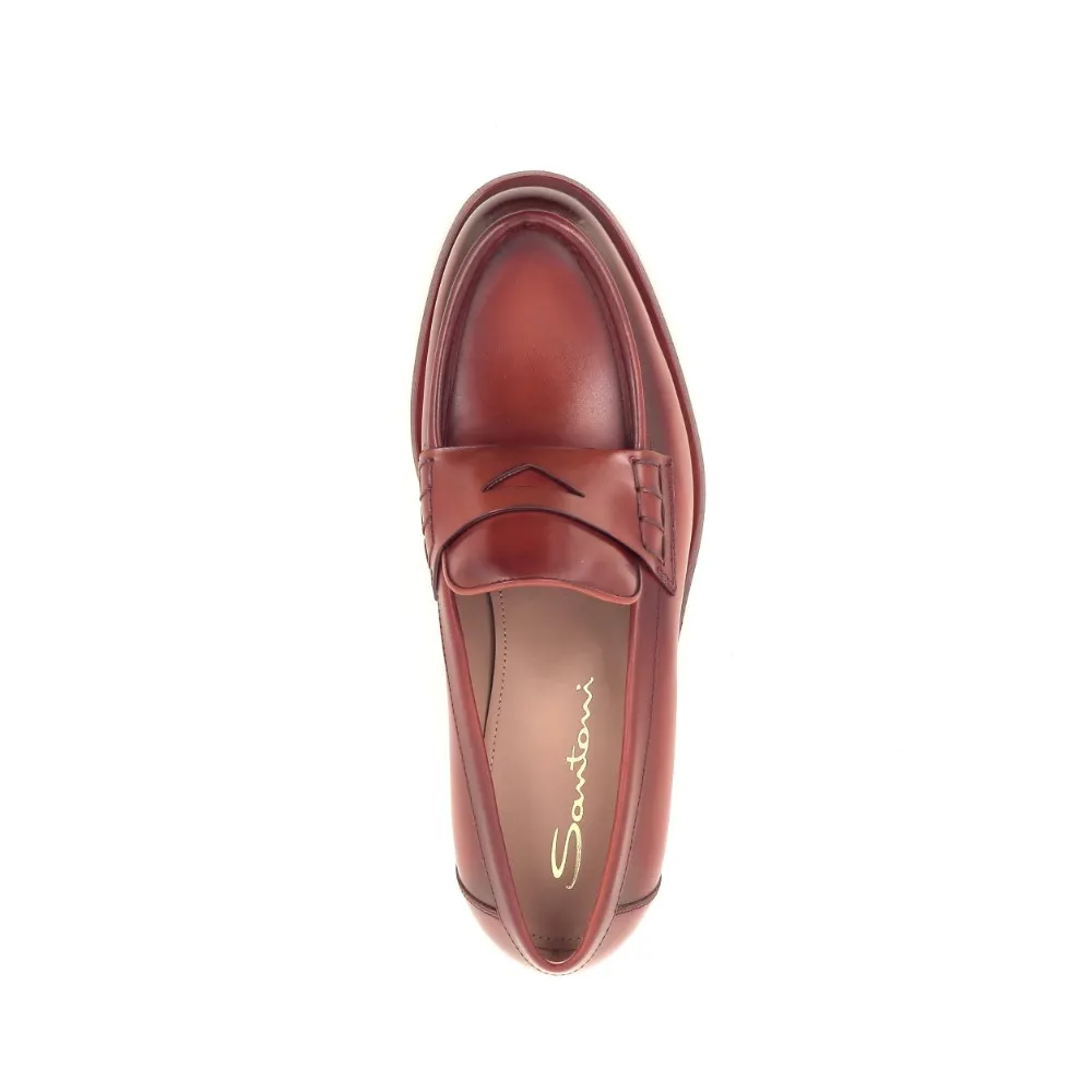 santoni Mocassin cognac