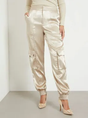 Satin cargo broek