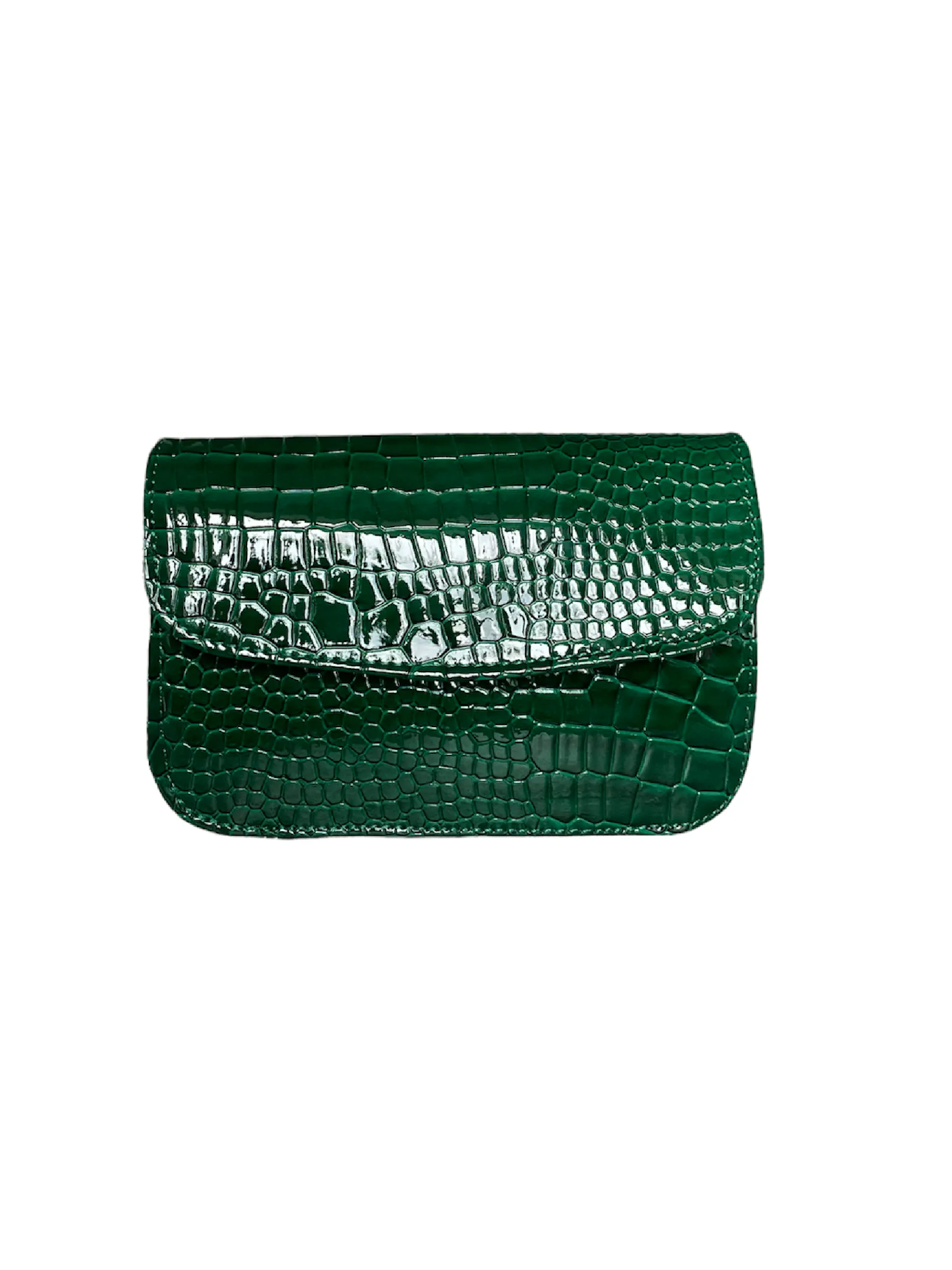 Schoudertas Croco Love | Groen & Zwart