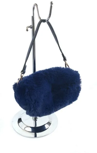 Schoudertas Fake Fur | Blauw, Grijs & Wit