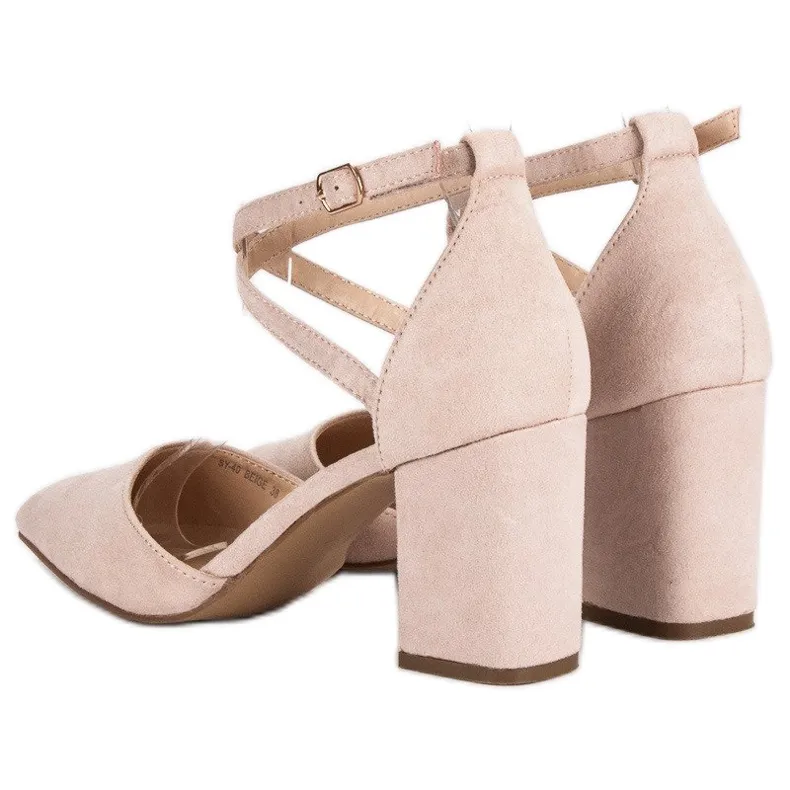 Seastar Pumps met riem beige