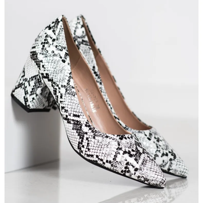 Seastar Pumps met slangenprint wit grijs veelkleurig