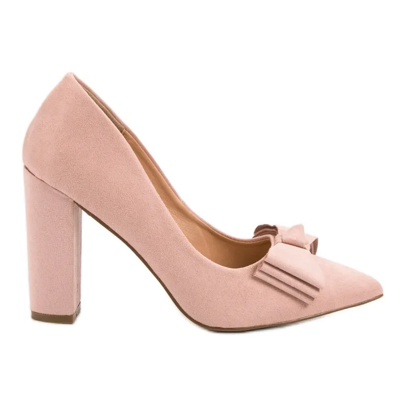 Seastar Suède pumps met strik roze