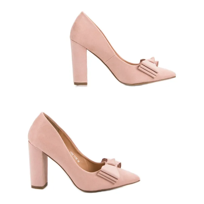 Seastar Suède pumps met strik roze