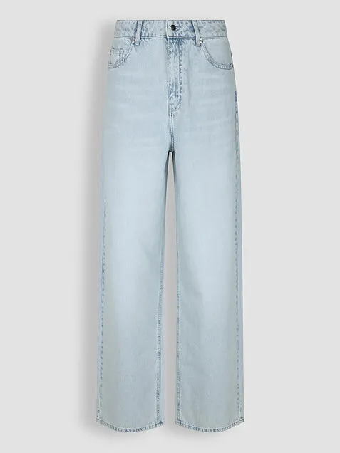 SECOND FEMALE FIRA, HIGH WAIST STRAIGHT FIT NONSTRETCH JEANS