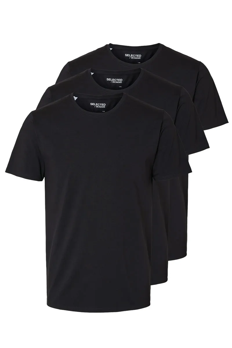   SELECTED  ROLAND BASIC TEE 3PACK BLACK