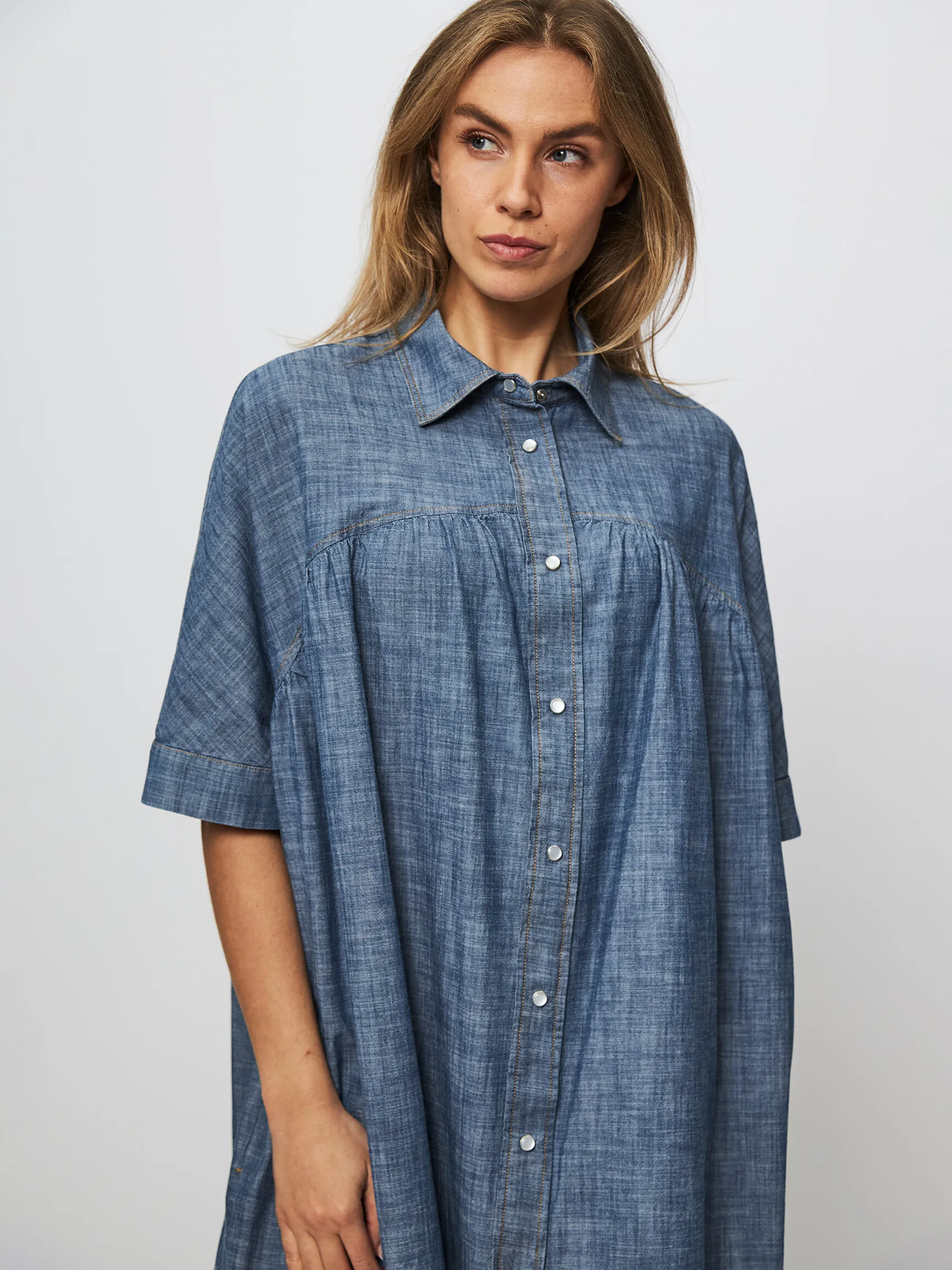 Semicouture Katoenen denimlook jurk