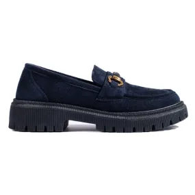 Shelovet marineblauwe suède mocassins voor dames
