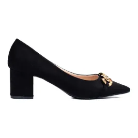Shelovet Puntige Pumps met lage hak voor dames, zwart