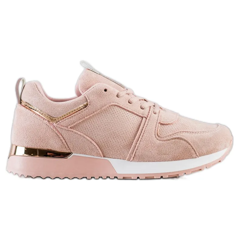 SHELOVET Sneakers van poedersuède roze