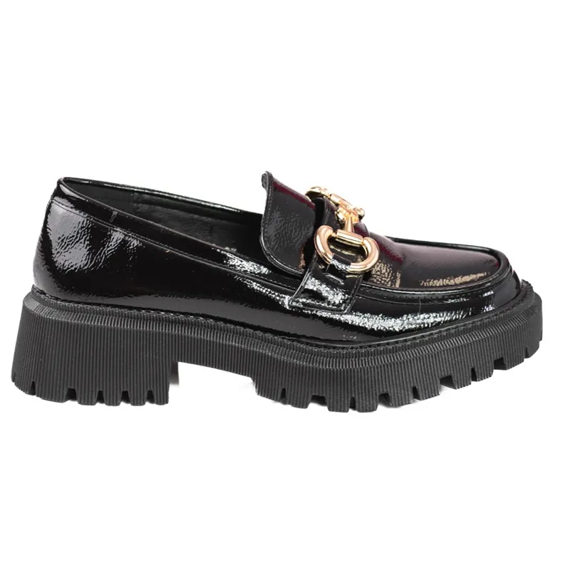 Shelovet zwart gelakte loafers voor dames