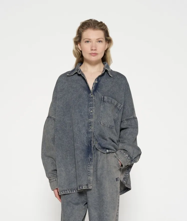 Shirt Flowy Denim Blue 