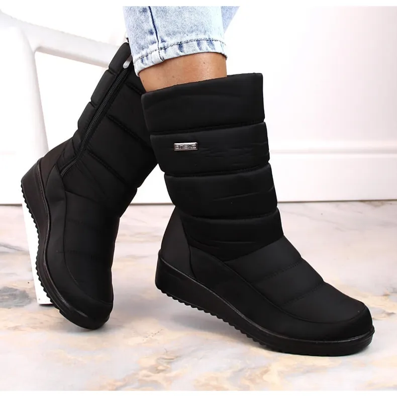 Snowboots dames hoge laarzen zwart News 5028