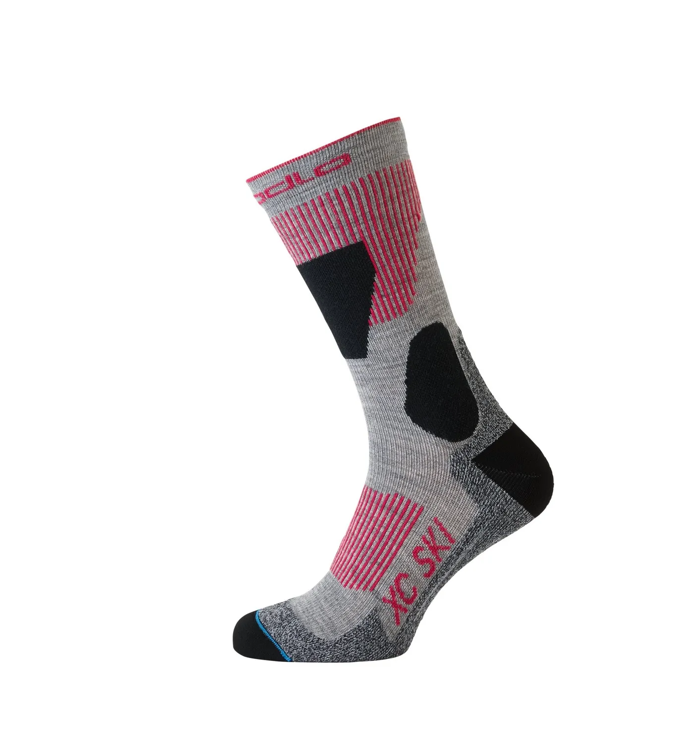 Sok Odlo Unisex Long Xc Ski Grey Melange Hibiscus