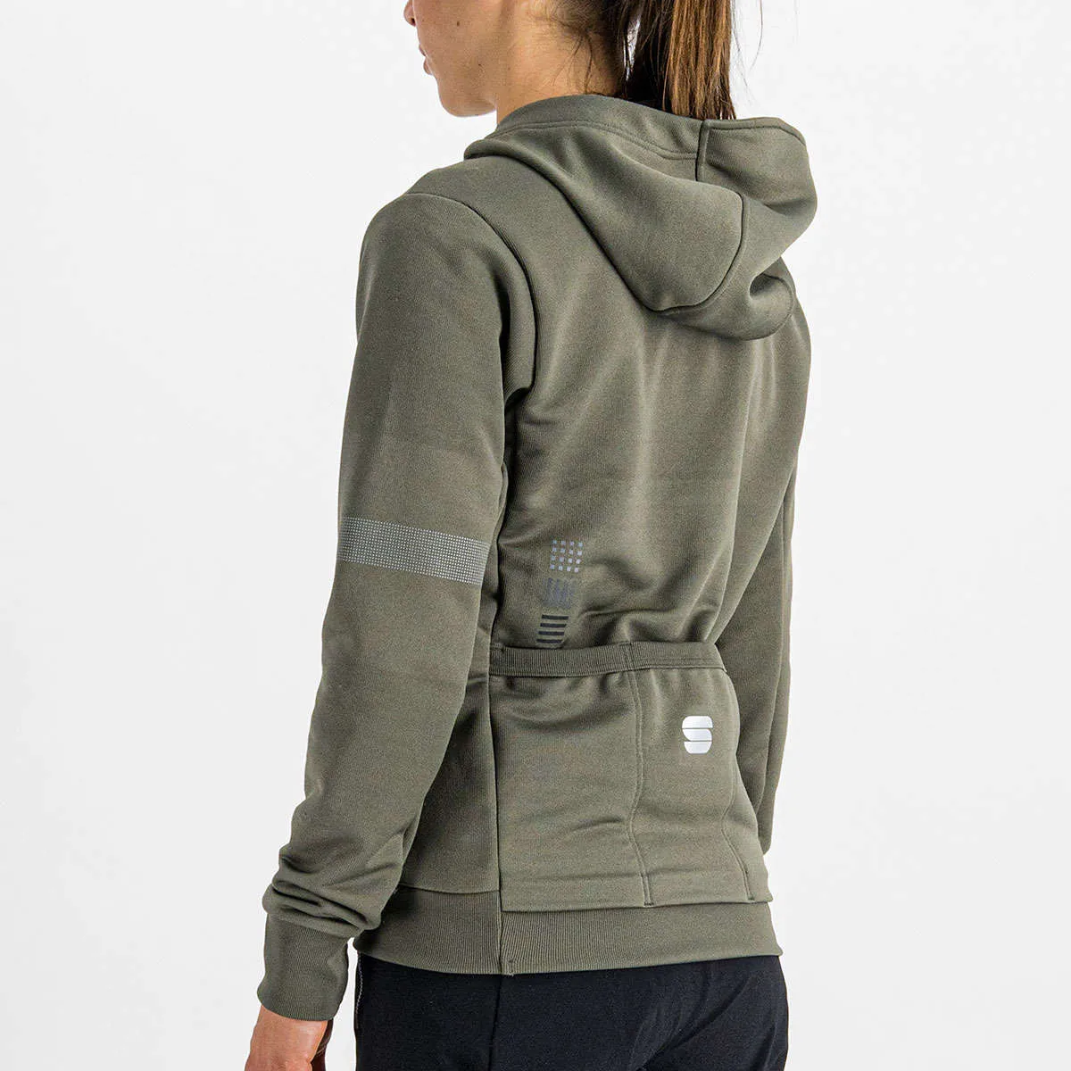 Sportful  Giara Hoodie Fietsshirt Lange Mouwen Groen Dames