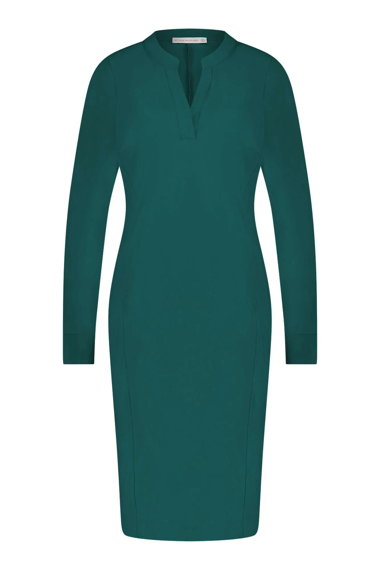 Studio Anneloes Simplicity LS dress dark green    