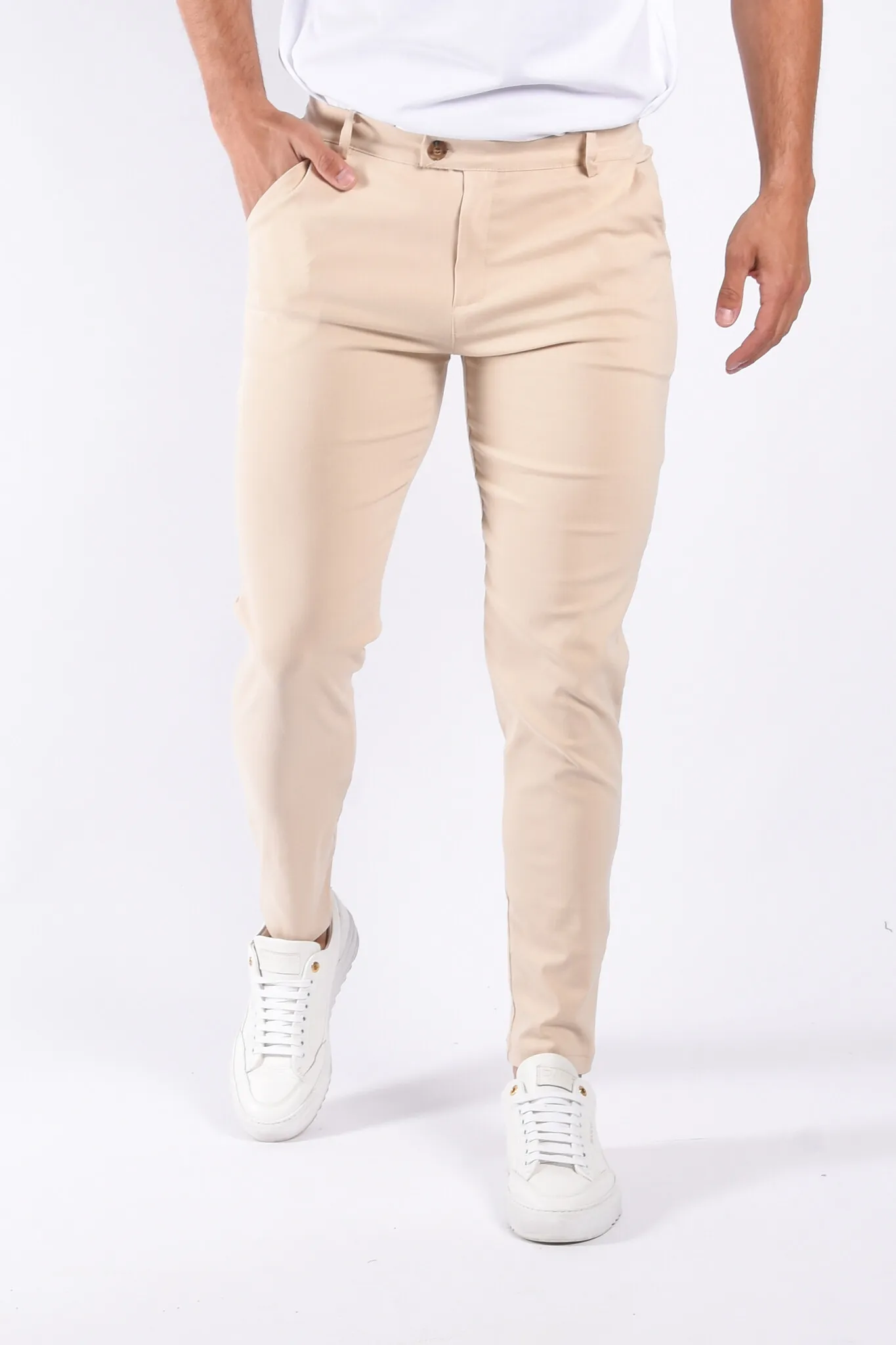 Super stretch pantalon “catania” beige